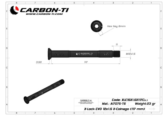 Carbon-Ti X-Lock EVO 12x1.5 X-Colnago (117 mm) Front Thru-Axle