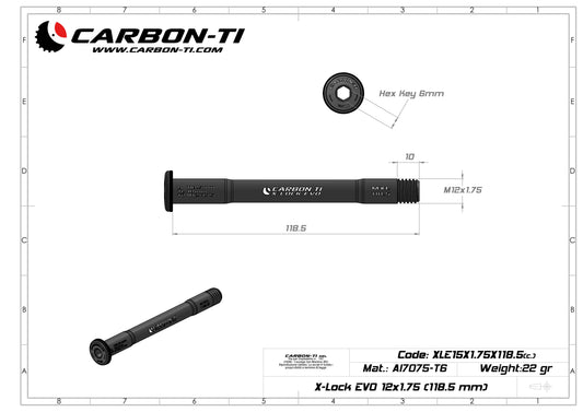 Carbon-Ti X-Lock EVO 12x1.75 (118.5 mm) Front Thru-Axle