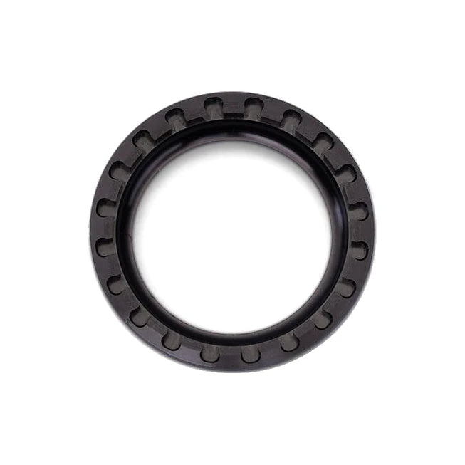 A lockring from the Garbaruk Crankset Self-Extractor Set in Black, seen from above.