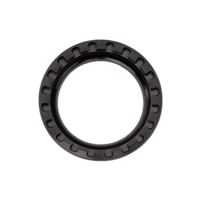 A lockring from the Garbaruk Crankset Self-Extractor Set in Black, seen from above.
