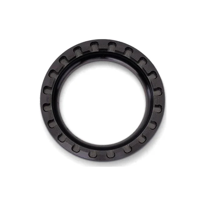 A lockring from the Garbaruk Crankset Self-Extractor Set in Black, seen from above.