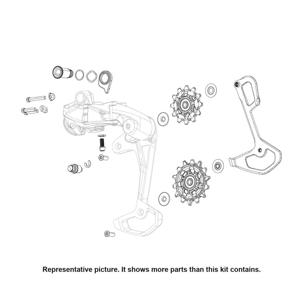 SRAM X0 Eagle Transmission AXS Cage Assembly Kit, representative SRAM service drawing