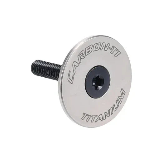 Carbon-Ti X-Cap Titanium stem cap, alternate view, in Black.