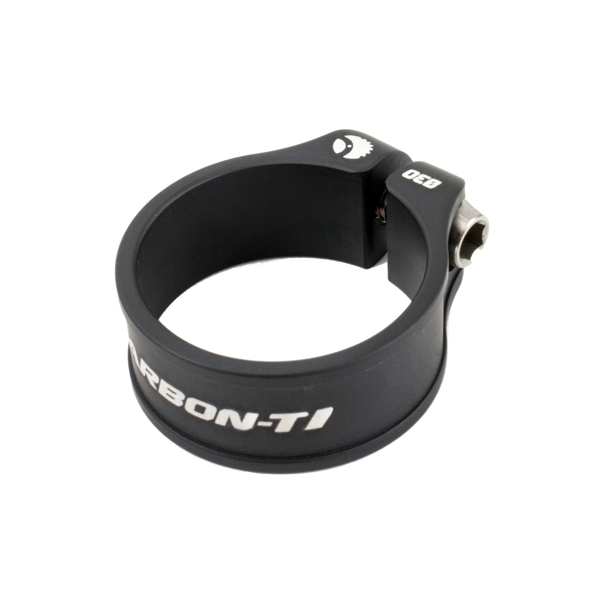 Carbon-Ti X-Clamp 3 seat clamp, 30 mm, in Matte Black.