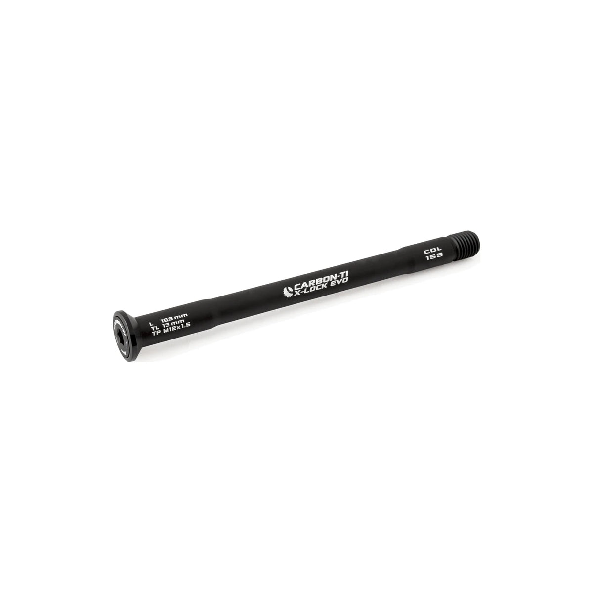 Carbon-Ti X-Lock EVO 12x1.5 X-Colnago (159 mm) Rear Thru-Axle in Matte Black, hero view