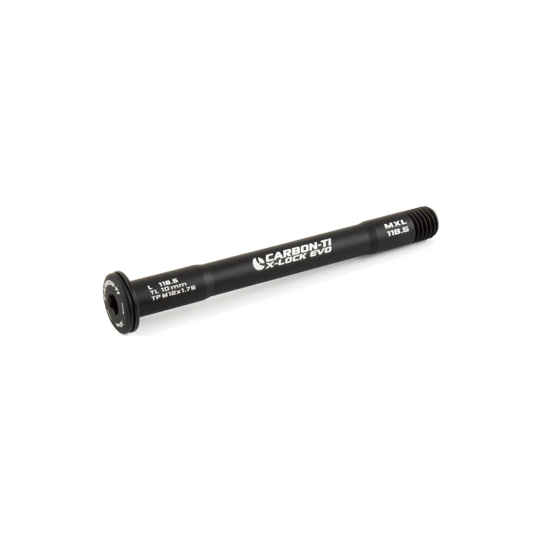 Carbon-Ti X-Lock EVO thru-axle, 12x1.75, in 118 5 Matte Black.