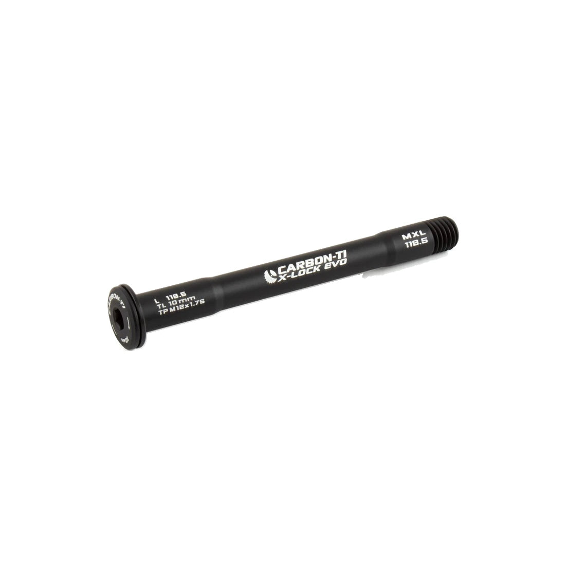 Carbon-Ti X-Lock EVO thru-axle, 12x1.75, in 118 5 Matte Black.
