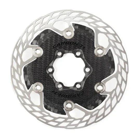 Carbon-Ti X-Rotor Aero 140 mm 6-bolt brake rotor, front.