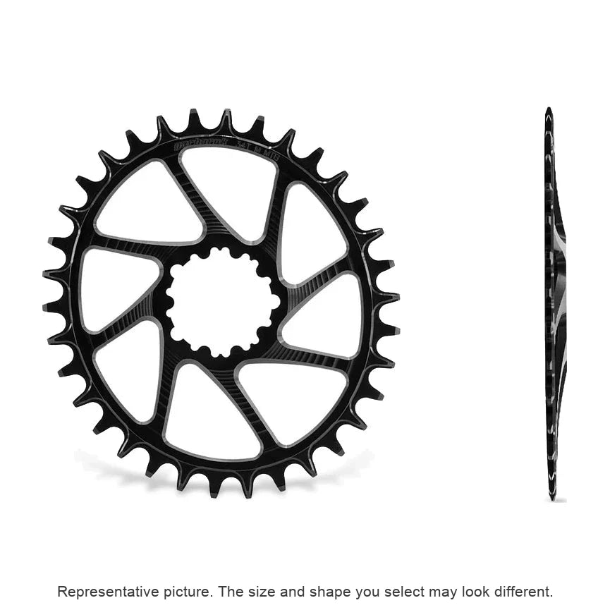 Garbaruk DM MTB Chainring for SRAM 3-Bolt in Black alternate angle, view 2