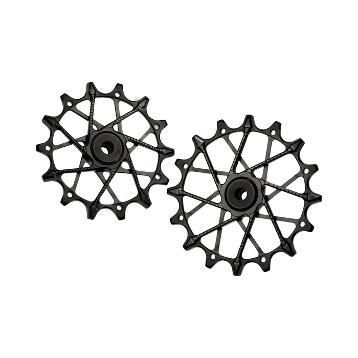 Garbaruk rear derailleur pulleys for SRAM XPLR 13-speed, in black.