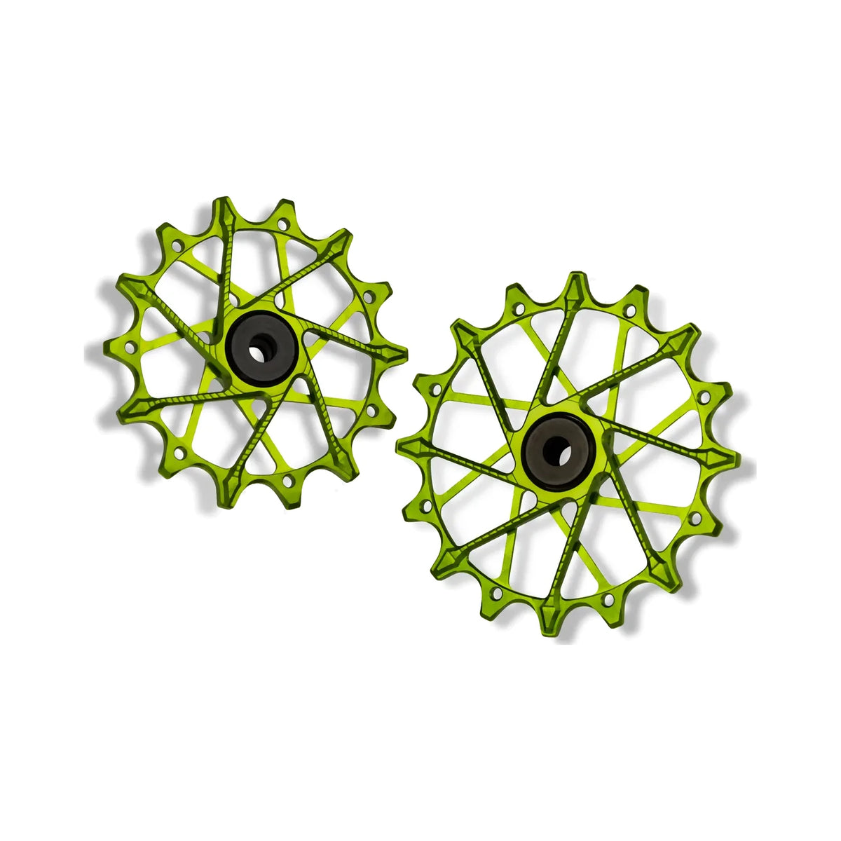 Garbaruk Rear Derailleur Pulleys for SRAM XPLR 13-Speed in Green, hero view