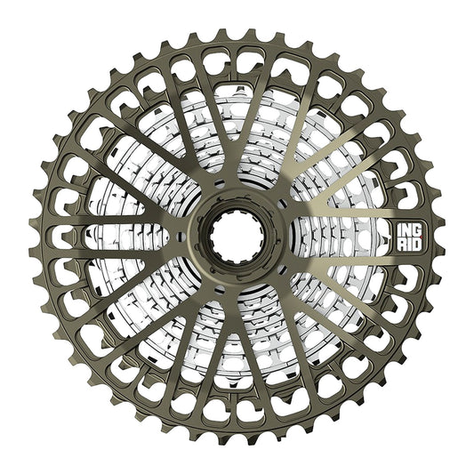 Ingrid 12-speed 44T11 cassette, 11-44T, hard-anodized aluminium and steel cogs