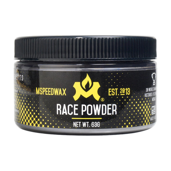 MSPEEDWAX Race Powder, 63 g jar, front.