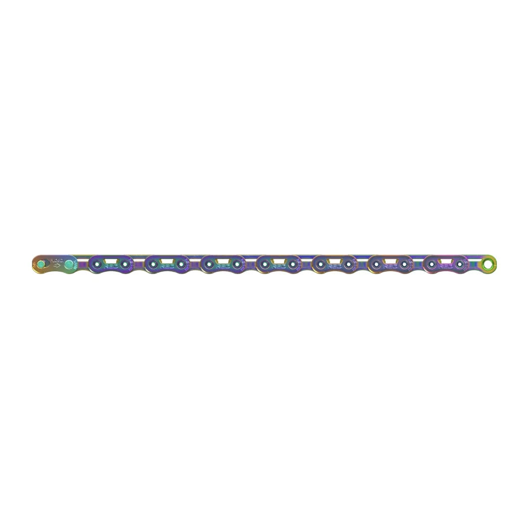 SRAM RED E1 Flattop Road Chain in rainbow.